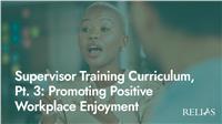 Supervisor Training Curriculum, Pt. 3: Promoting Positive Workplace Enjoyment